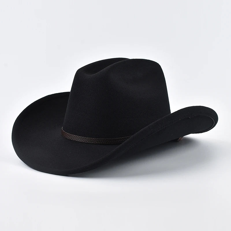 Leather Edge Cowboy Hat - Black - Cowboy Outpost