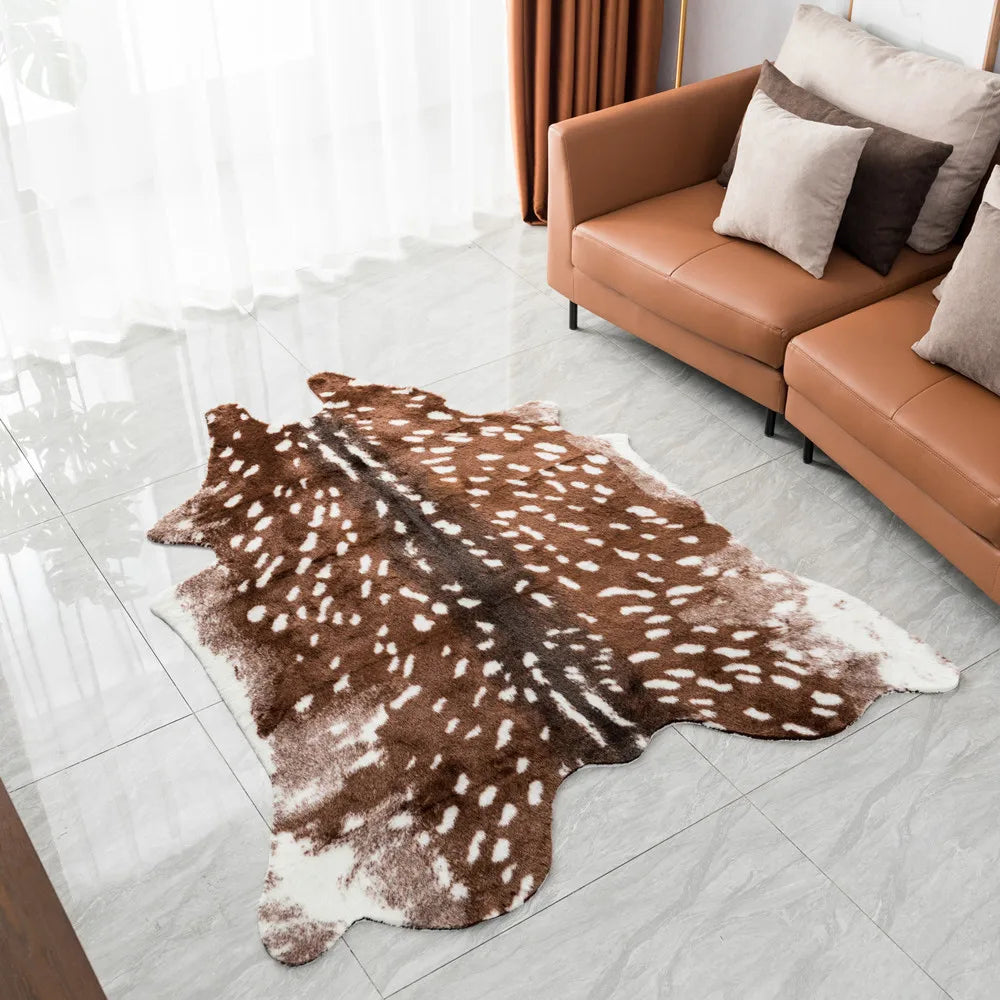 Leather Faux Cowhide Rug - DEER - Cowboy Outpost