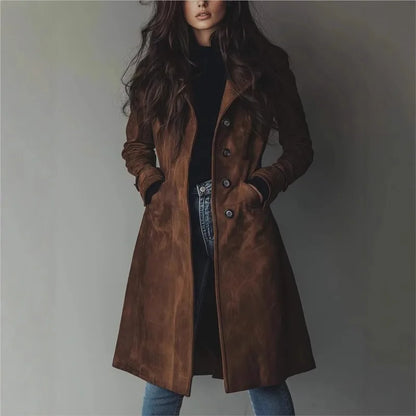 Elegant Suede Jacket - Dark brown - Cowboy Outpost