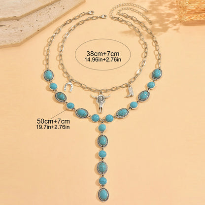 Turquoise Beaded Necklace - Cowboy Outpost