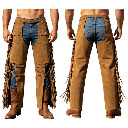 Suede Halloween Chaps - White A - Cowboy Outpost