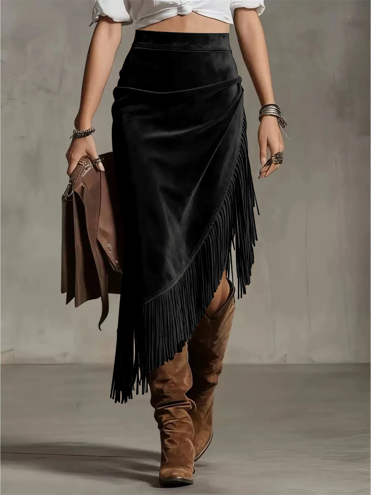 Suede Midi Dress - Khaki - Cowboy Outpost