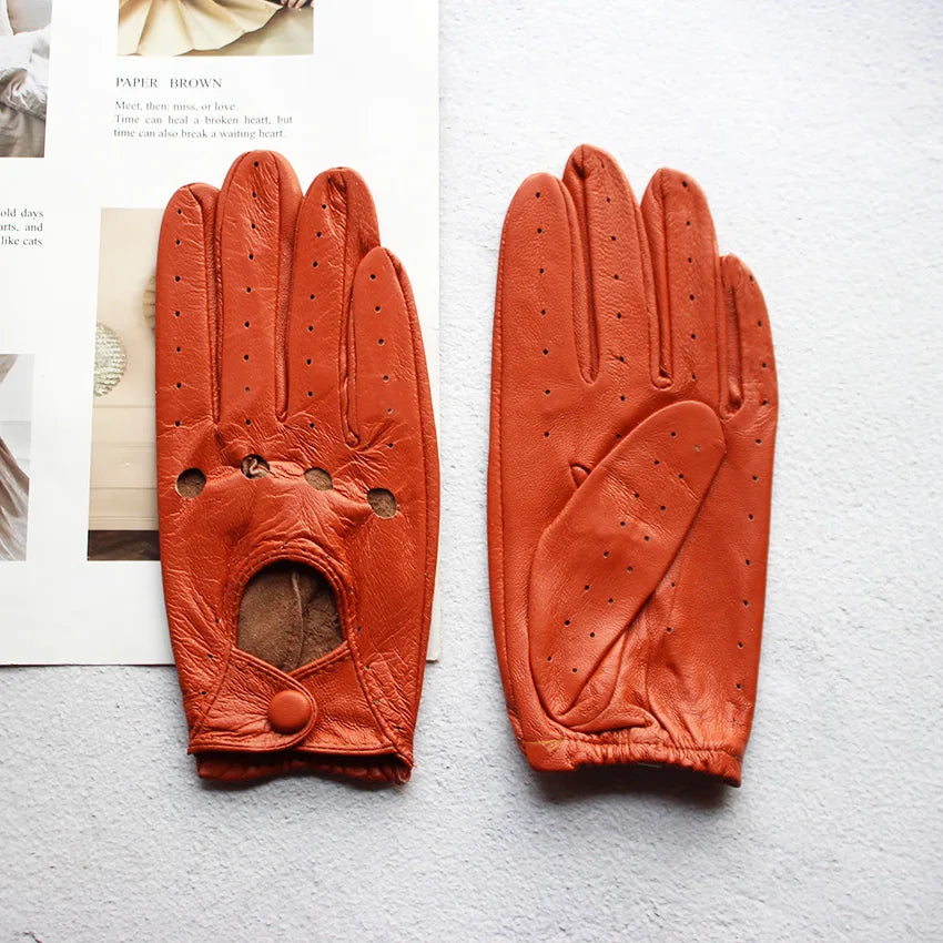 Leather Summer Gloves - Coffee - Cowboy Outpost