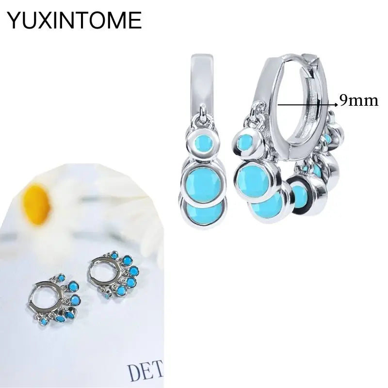 Turquoise Silver Earrings - 9mm - Cowboy Outpost