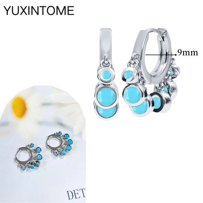 Turquoise Silver Earrings - 9mm - Cowboy Outpost