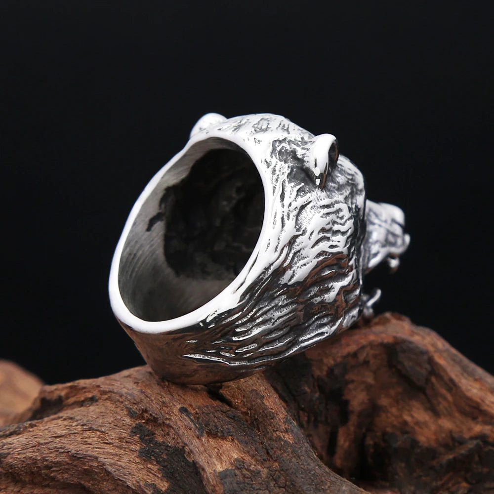 Steel Bear Ring - Style A - Cowboy Outpost
