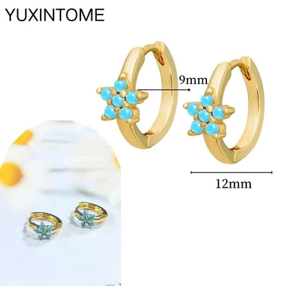 Turquoise Silver Earrings - 10mm - Cowboy Outpost