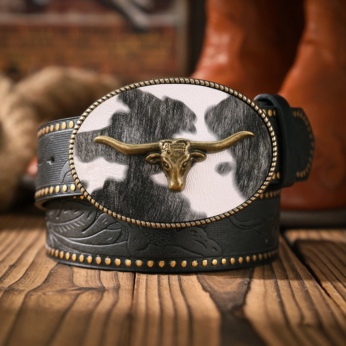 Metal Belt - Black gold - brown gold - Cowboy Outpost