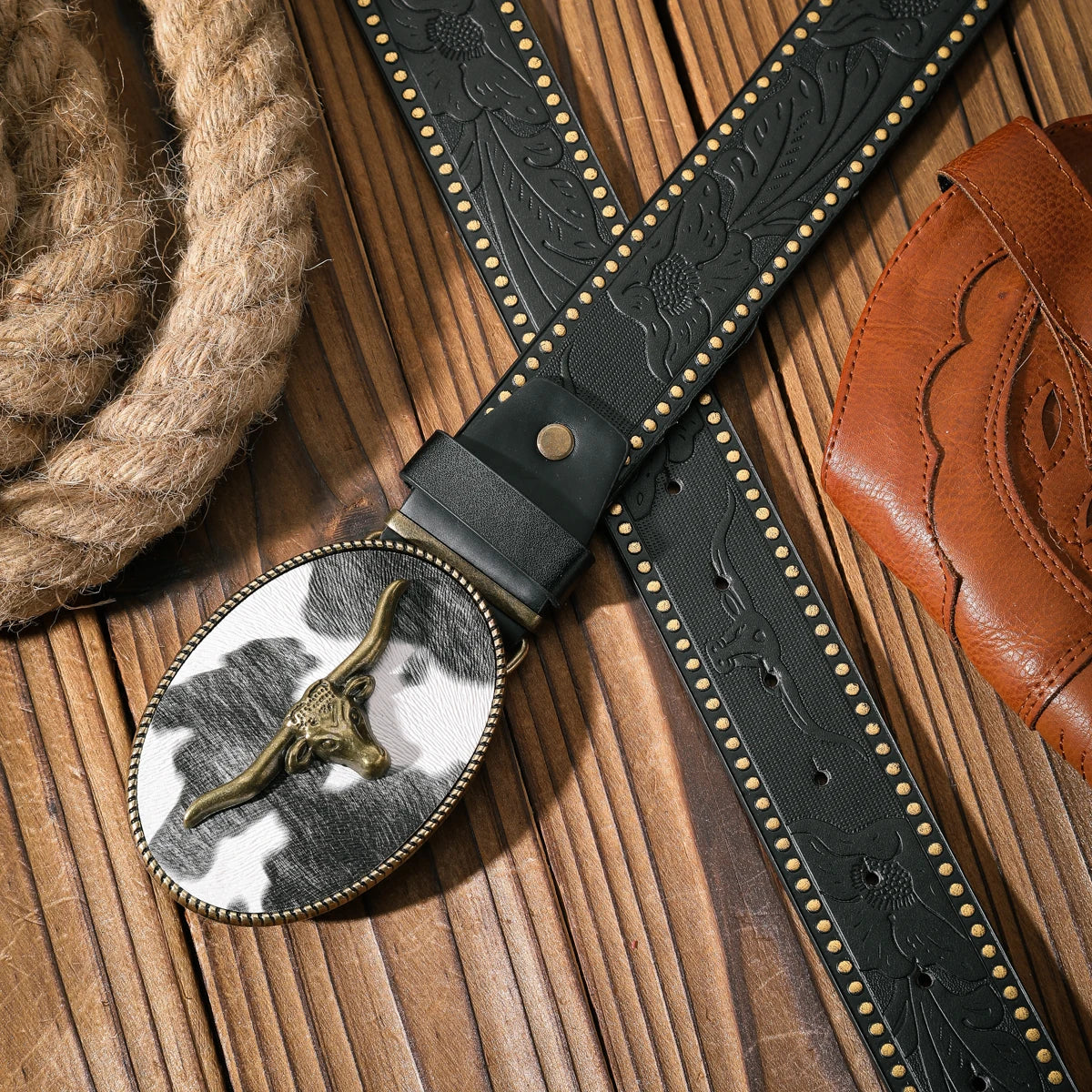 Metal Belt - Black gold - brown silver - Cowboy Outpost