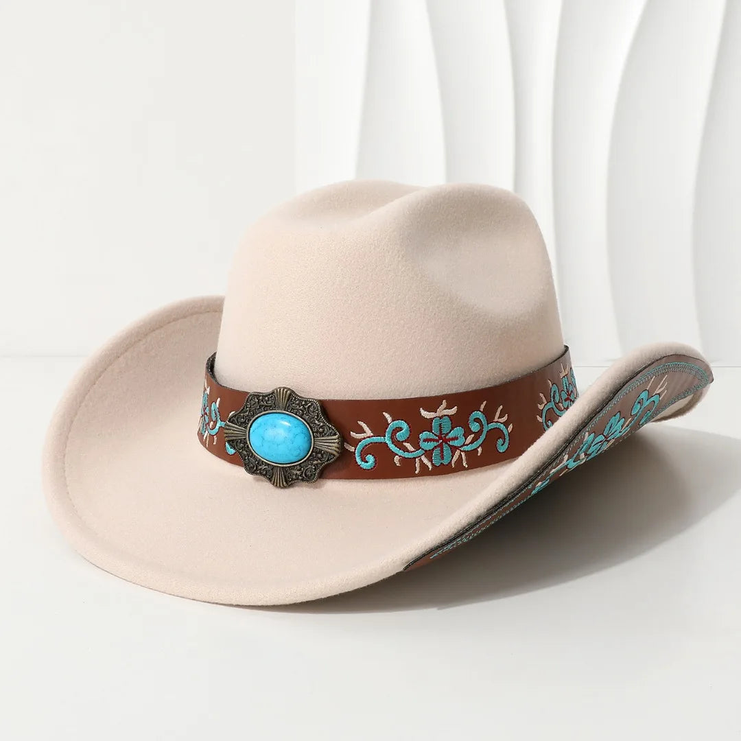 Leather Buckle Cowboy Hat - 8 - Cowboy Outpost