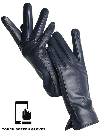 Leather Sheepskin Gloves - Beige Standard - Cowboy Outpost