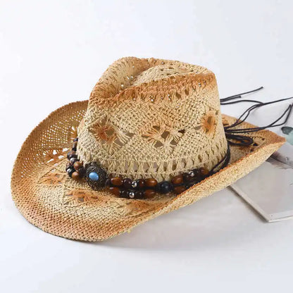 Shell Straw Hollow Cowboy Hat - Cowboy Outpost