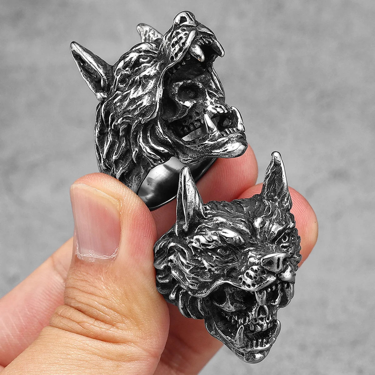 Wolf Steel Ring - Cowboy Outpost