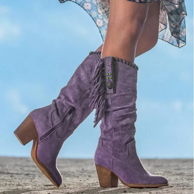 Metal Cowboy Boots - purple - Cowboy Outpost
