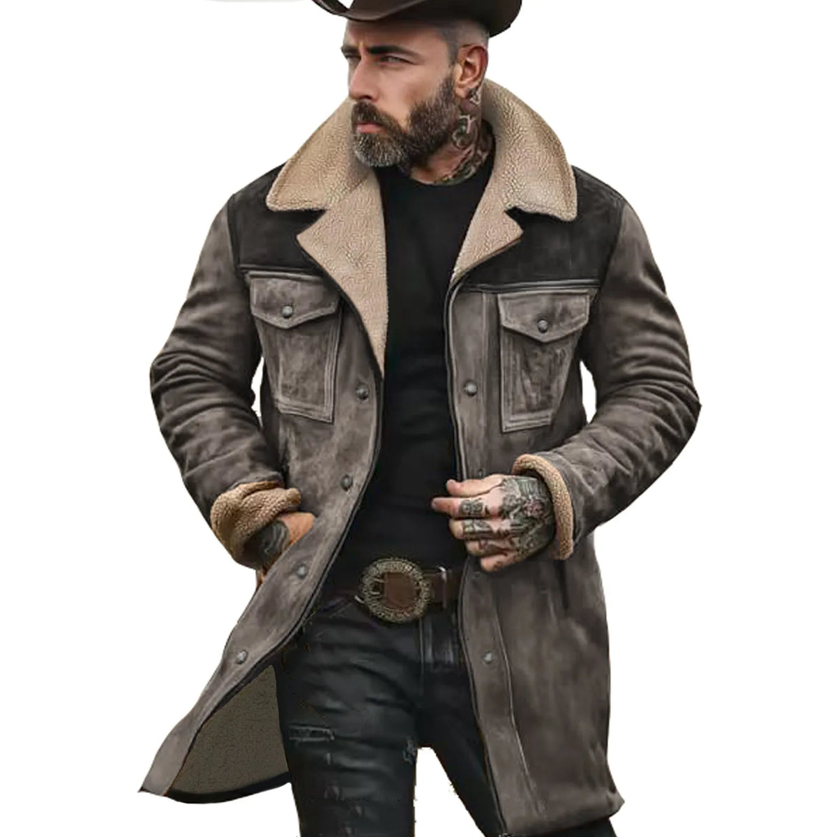 Men's Suede Jacket - Style 8 - Cowboy Outpost