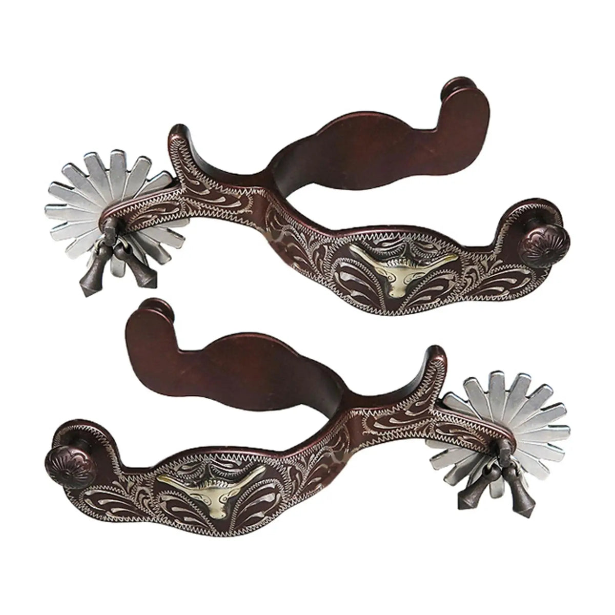 Western Riding Spurs - Dark Brown - Cowboy Outpost