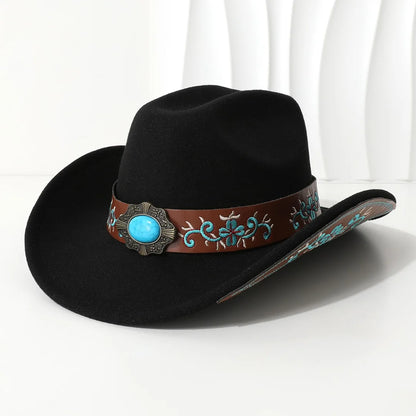 Leather Buckle Cowboy Hat - 9 - Cowboy Outpost