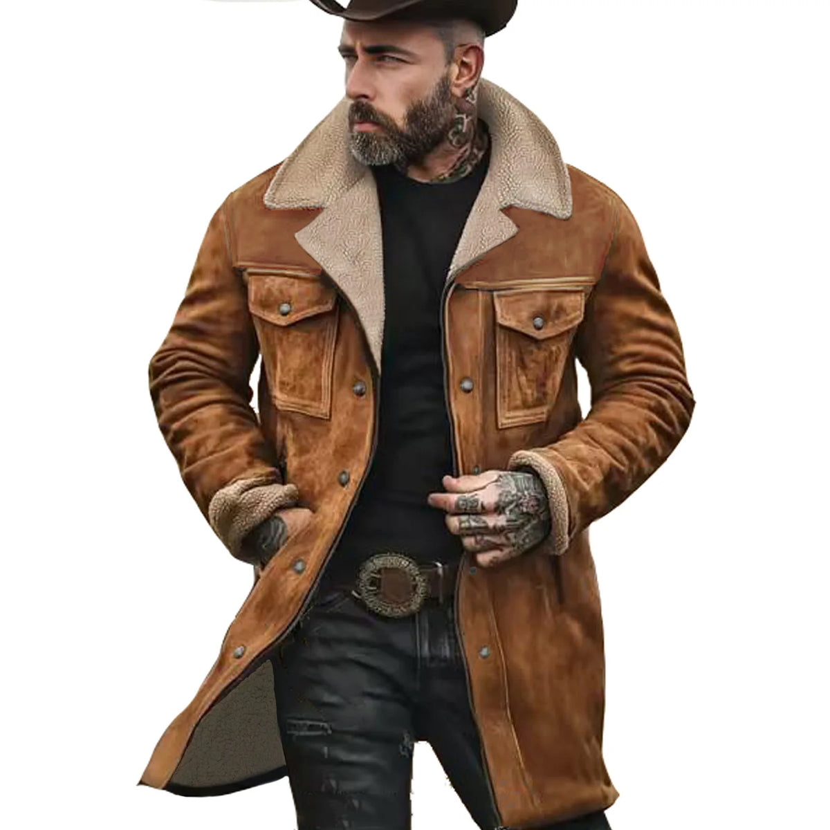 Men's Suede Jacket - Style 7 - Cowboy Outpost