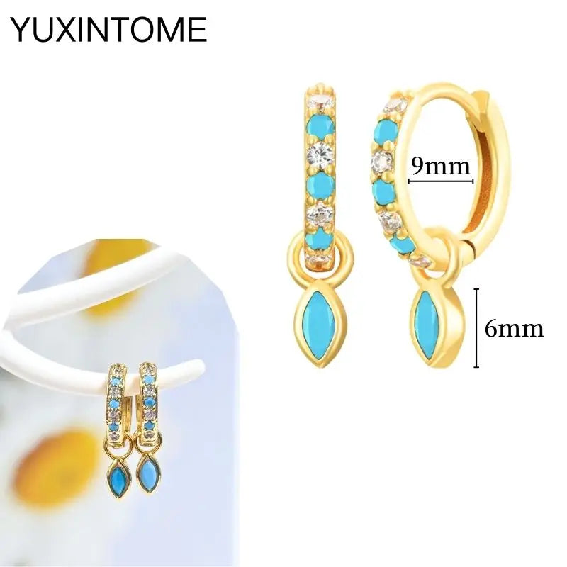 Turquoise Silver Earrings - Cowboy Outpost