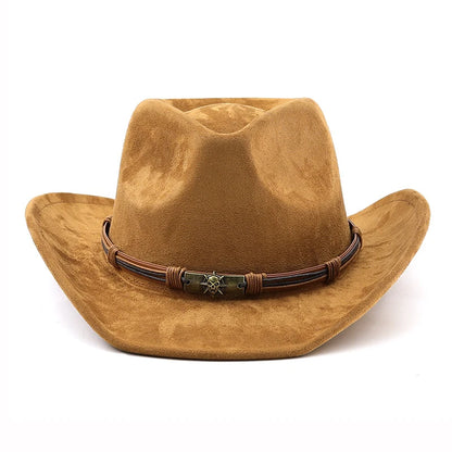 Suede Rolled Cowboy Hat - Khaki - Cowboy Outpost
