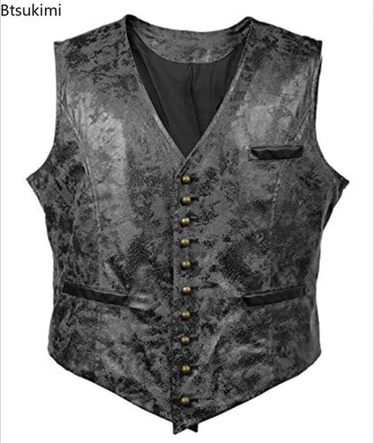 Leather Slim Vests - Black - Cowboy Outpost