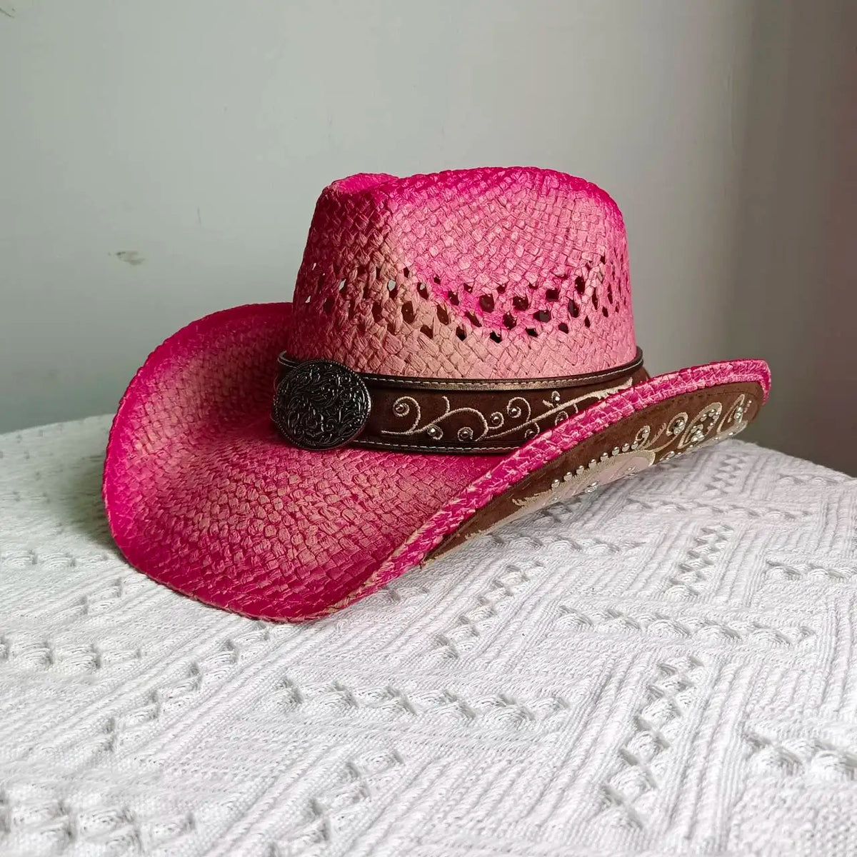 Straw Retro Cowboy Hat - 4 - Cowboy Outpost