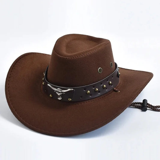 Suede Wide Cowboy Hat - Dark brown - Cowboy Outpost
