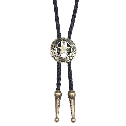Leather Retro Bolo Tie - 14 - Cowboy Outpost