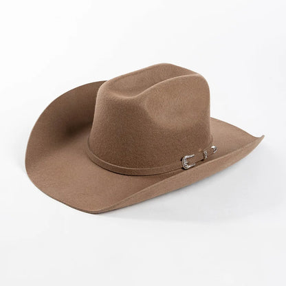 Felt Wide Brim Cowboy Hat - Oatmea - Cowboy Outpost