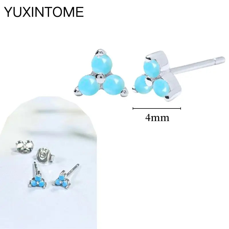 Turquoise Silver Earrings - Cowboy Outpost