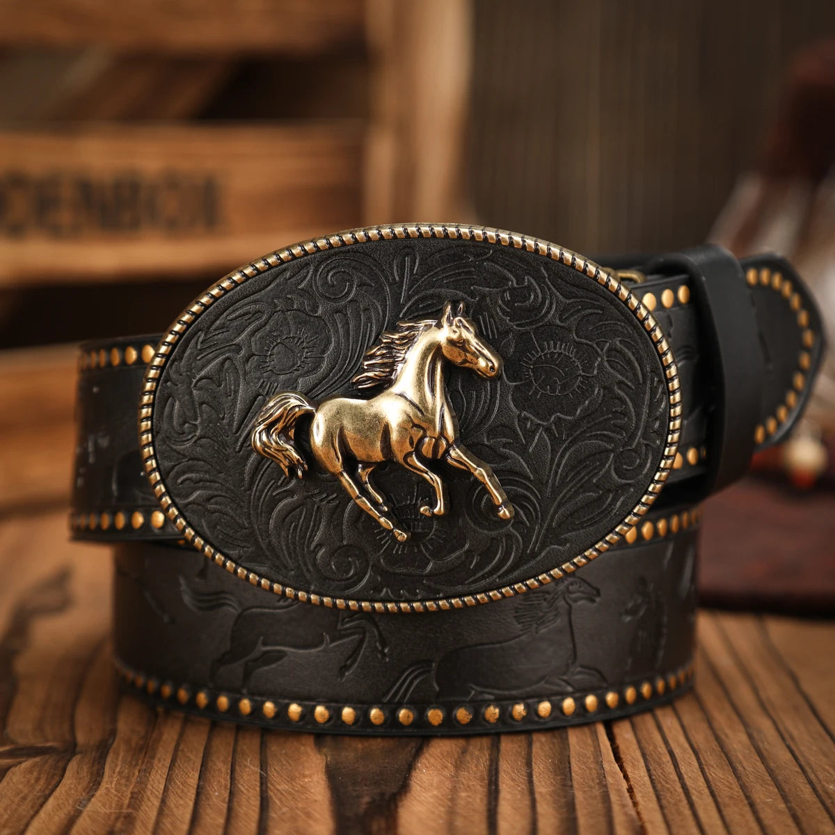 Metal Belt - Camel - black - Cowboy Outpost