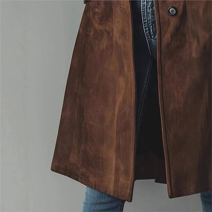 Elegant Suede Jacket - Dark brown - Cowboy Outpost