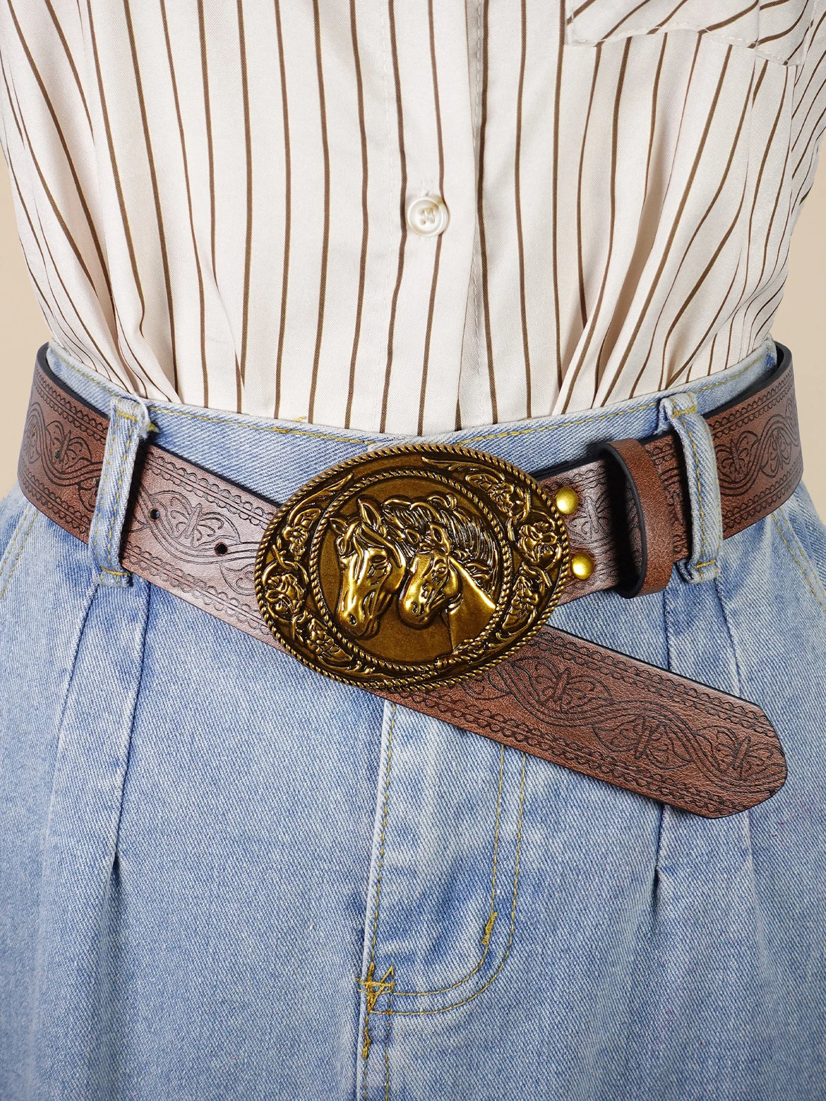 Denim Women's Belt - Brown - Cowboy Outpost