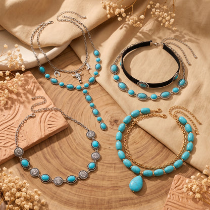 Turquoise Beaded Necklace - Cowboy Outpost