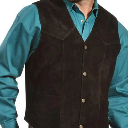 Men's Cowboy Waistcoat - Camel - Cowboy Outpost