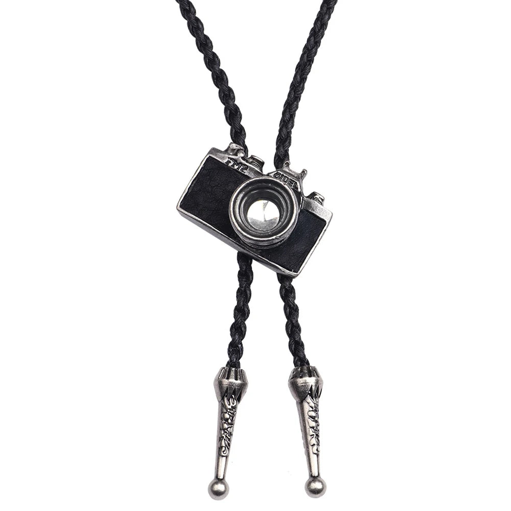 Leather Retro Bolo Tie - 5 - Cowboy Outpost