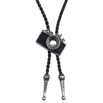 Leather Retro Bolo Tie - 5 - Cowboy Outpost