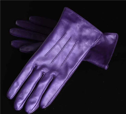 Leather Warm Gloves - black - Cowboy Outpost