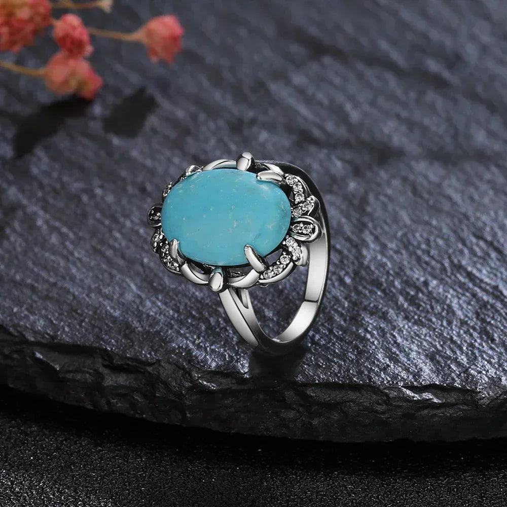 Turquoise Sterling Ring - R2444TU - Cowboy Outpost