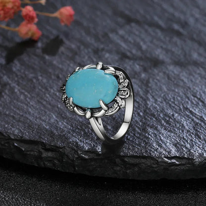 Turquoise Sterling Ring - R2444TU - Cowboy Outpost