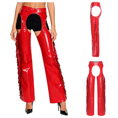 Leather Cowgirls Chaps - Black - Cowboy Outpost