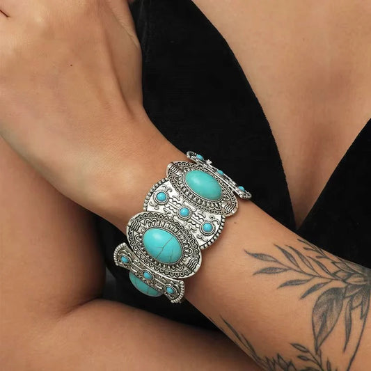 Silver Vintage Bracelet - Black - Cowboy Outpost