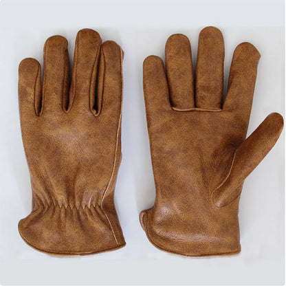 Leather Work Gloves - Brown - Cowboy Outpost