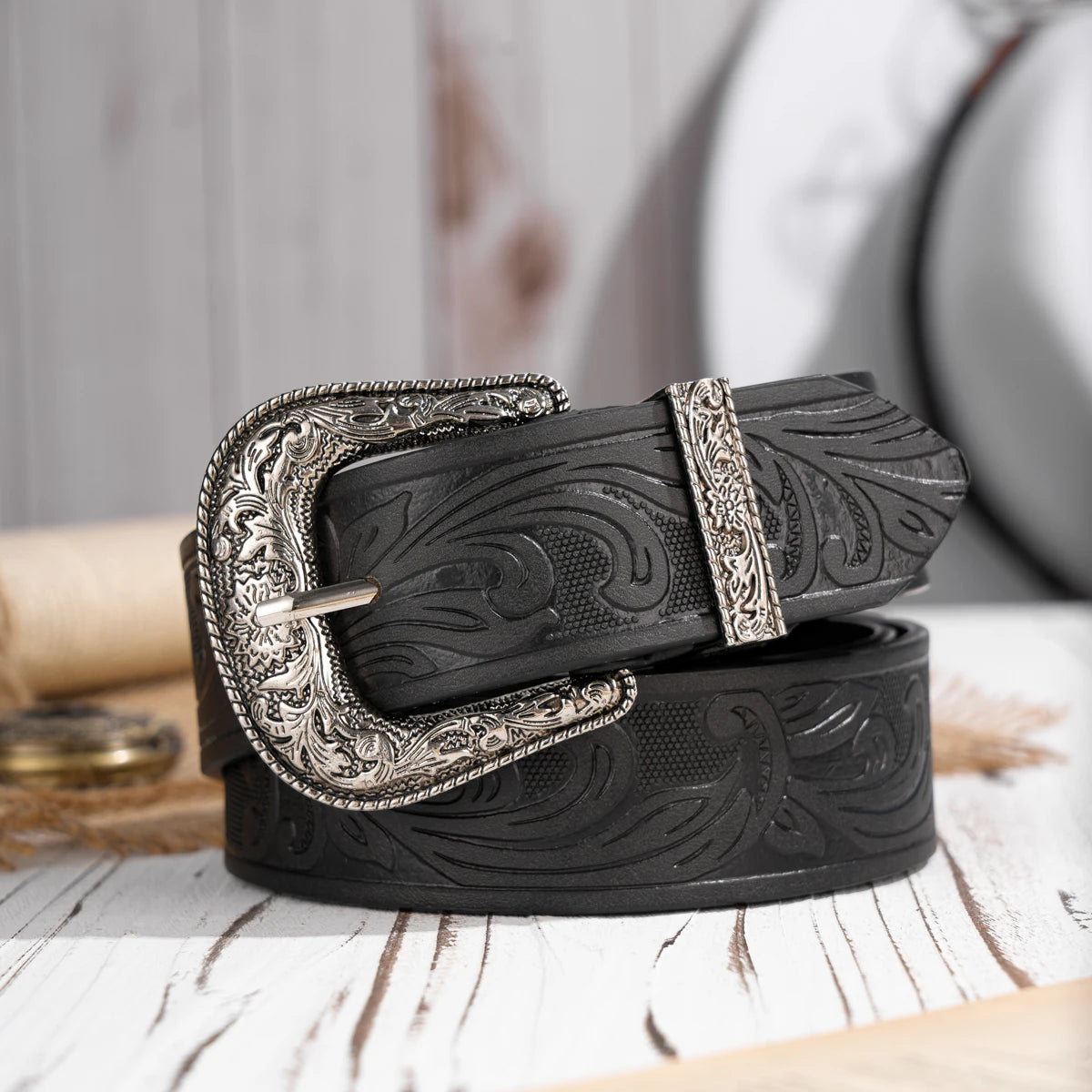 Metal Belt - Black - darkbrown - Cowboy Outpost