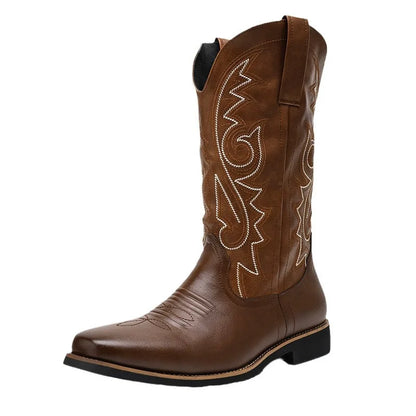 Leather Black Cowboy Boots - Black 2 - Cowboy Outpost