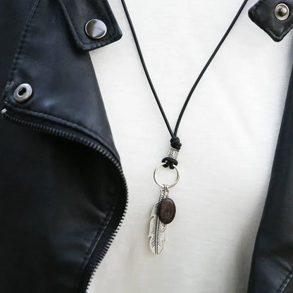 Leather Maroon Necklace - Cowboy Outpost