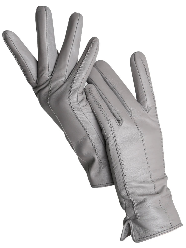 Leather Sheepskin Gloves - Light beige Touch - Cowboy Outpost