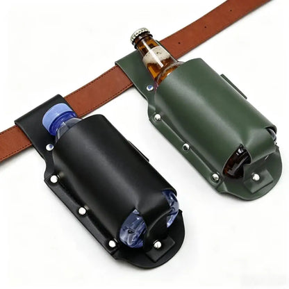 Leather Beer Belt - Green - Cowboy Outpost