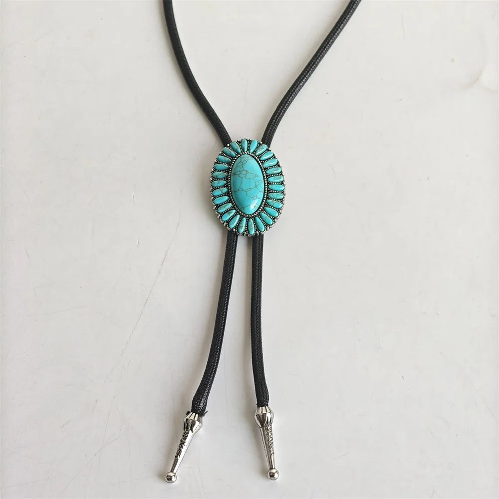 Leather Natural Bolo Tie - Cowboy Outpost