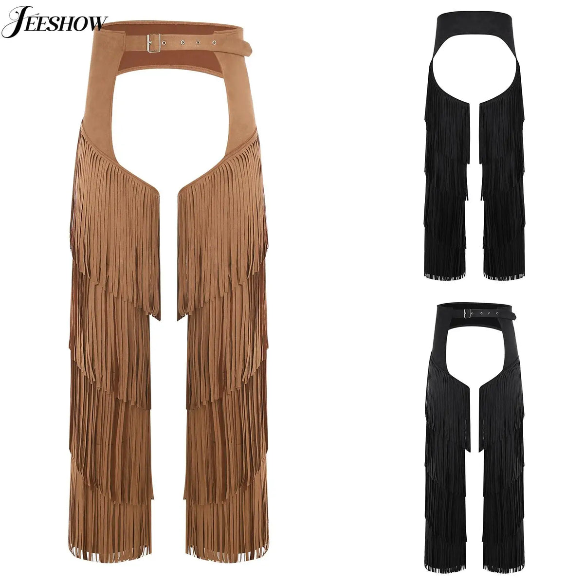 Suede Faux Chaps - Black - Cowboy Outpost